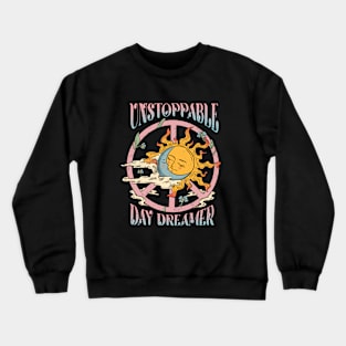 Day Dreamer, Quote Saying, Bohemian Spiritual Groovy, Sun Moon Peace Crewneck Sweatshirt